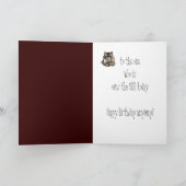 おもしろい誕生日は丘を越えてかわいいラクーン カード (内部)