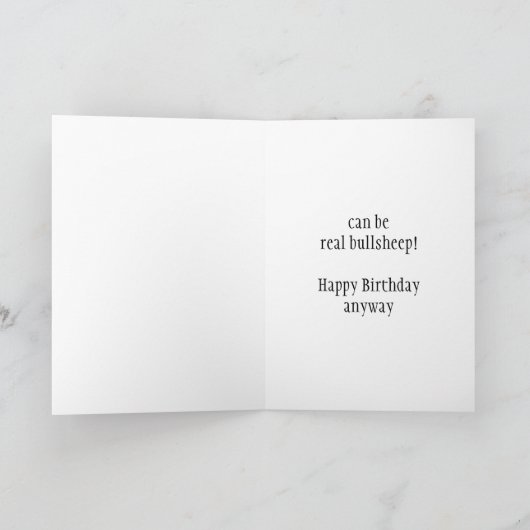 おもしろい誕生日は実在Bull*&^%またはBullsheepである カード (内部)