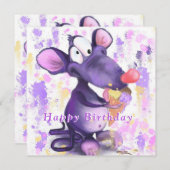 おもしろい誕生日アイスクリーム付き食べカード (正面/裏面)