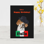 おもしろい誕生日イタリアンモブスターチャレードッグカード カード (黄色い花)