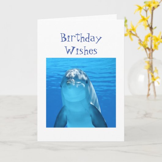 おもしろい誕生日ウィズポーポワーズオールドルフィン カード (黄色い花)
