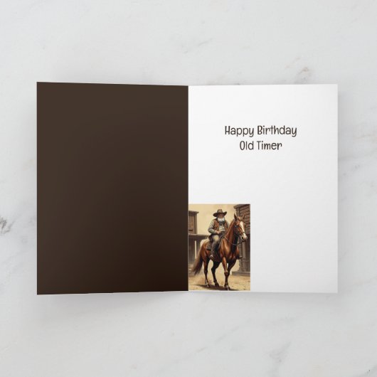 おもしろい誕生日ウエスタンワイルドウエストユーモア カード (内部)