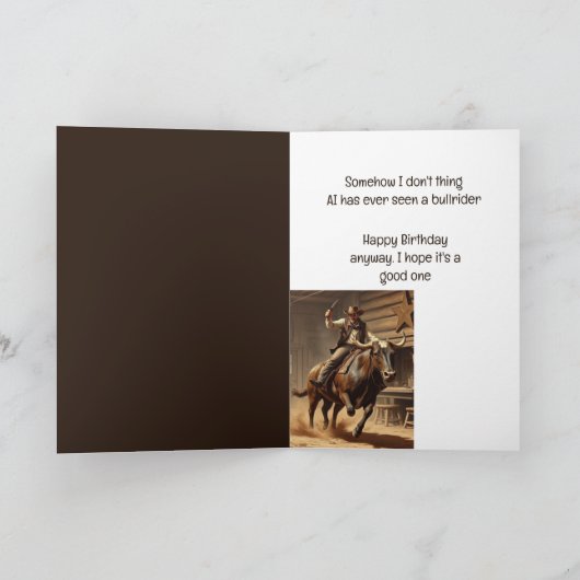 おもしろい誕生日ウエスタンワイルドウエストユーモア カード (内部)