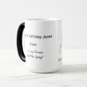 おもしろい誕生日エレガントマンガ牛50と素晴らしい モーフィングマグカップ (正面左)