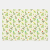 おもしろい誕生日カエル手で可愛い図解入りの、写真付きのカエル ラッピングペーパーシート (正面3)