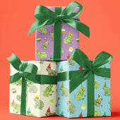 おもしろい誕生日カエル手で可愛い図解入りの、写真付きのカエル ラッピングペーパーシート