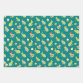 おもしろい誕生日カエル手で可愛い図解入りの、写真付きのカエル ラッピングペーパーシート (正面)