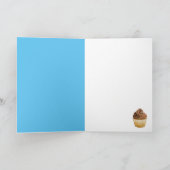 おもしろい誕生日カップケーキのグリーティングカード サンキューカード (内部)