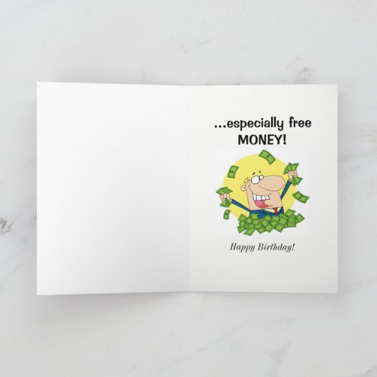 おもしろい誕生日カーもし与えドの現金または小切手 カード (内部)