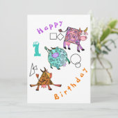 おもしろい誕生日カーカラフルド (スタンド正面)