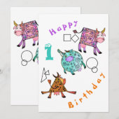 おもしろい誕生日カーカラフルド (正面/裏面)