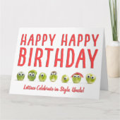 おもしろい誕生日カードおじさん食おもしろいべ物プンヴェージ カード (正面)