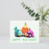 おもしろい誕生日カードとハッピーチキン ポストカード (スタンド正面)