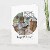 おもしろい誕生日カードと可愛いイルカのプレゼント カード (正面)