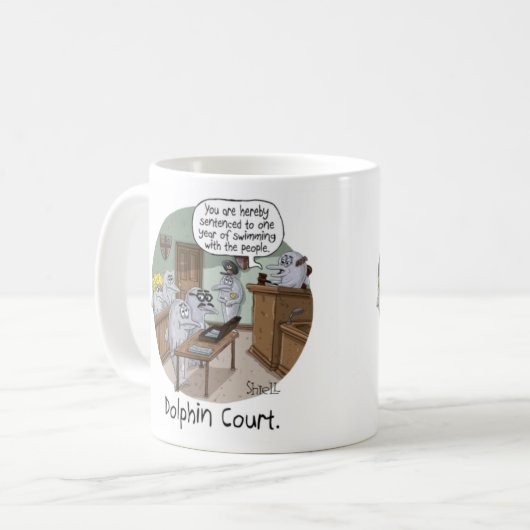 おもしろい誕生日カードと可愛いイルカのプレゼント コーヒーマグカップ (正面左)