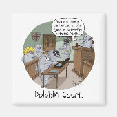 おもしろい誕生日カードと可愛いイルカのプレゼント マグネット (正面)