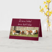 おもしろい誕生日カードと検索Basset Hound カード (黄色い花)