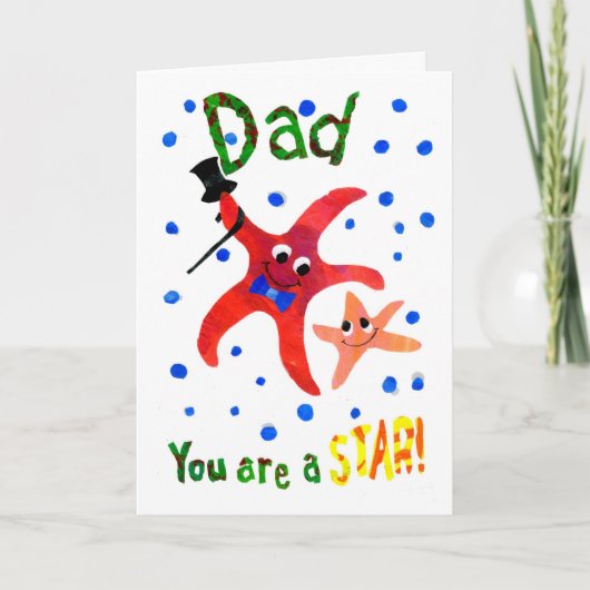 おもしろい誕生日カードパパ：ヒトデ カード (正面)