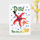 おもしろい誕生日カードパパ：ヒトデ カード (黄色い花)