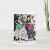 おもしろい誕生日カードレディース飲用ワイン – 応援 カード (正面)