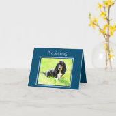 おもしろい誕生日カード付/可愛いバセットハウンドパピー カード (黄色い花)