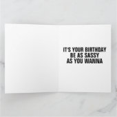 おもしろい誕生日カード小さな女の子がバルーン付き カード (内部)