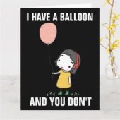 おもしろい誕生日カード小さな女の子がバルーン付き カード (黄色い花)