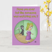 おもしろい誕生日カード：あなたを見ている人 カード (黄色い花)