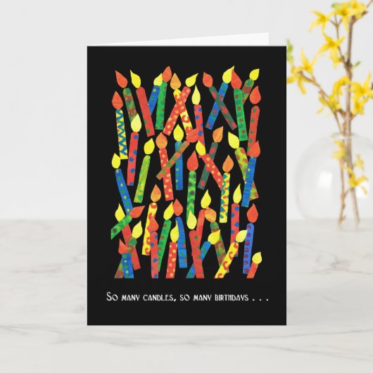 おもしろい誕生日カード(ろうそくあり) カード (黄色い花)