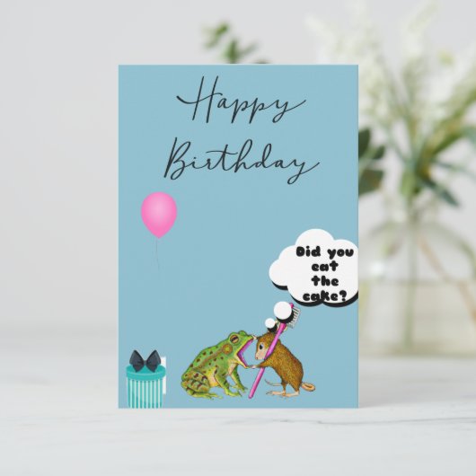 おもしろい誕生日カード「ネズミとカエル」 セーブザデート (スタンド正面)