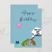 おもしろい誕生日カード「ネズミとカエル」 セーブザデート (正面/裏面)