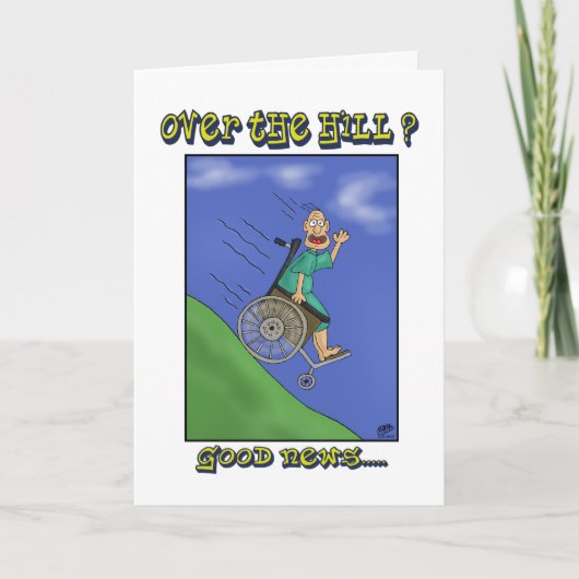おもしろい誕生日カード:下り坂 カード (正面)