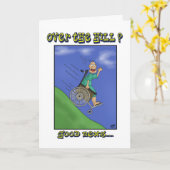 おもしろい誕生日カード:下り坂 カード (黄色い花)