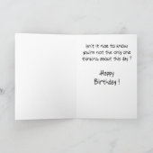 おもしろい誕生日カード:厳しい考え カード (内部)