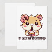おもしろい誕生日カード – 可愛いよくはしゃぐとハムスターDes シーズンカード (正面/裏面)