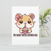 おもしろい誕生日カード – 可愛いよくはしゃぐとハムスターDes シーズンカード (スタンド正面)