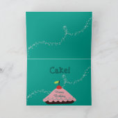 おもしろい誕生日カード/可愛いバセットハウンド&ケーキ カード (内部)