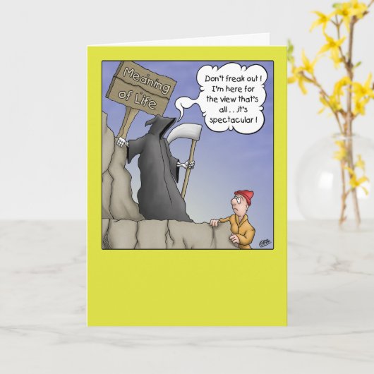 おもしろい誕生日カード:壮観な景色 カード (黄色い花)