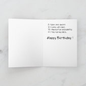 おもしろい誕生日カード:恐竜の絶滅 カード (内部)