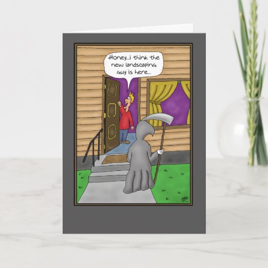 おもしろい誕生日カード:新しい着陸装置 カード (正面)