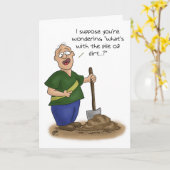 おもしろい誕生日カード：未加工より古い カード (黄色い花)