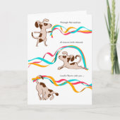 おもしろい誕生日カード – 犬と踊り カード (正面)