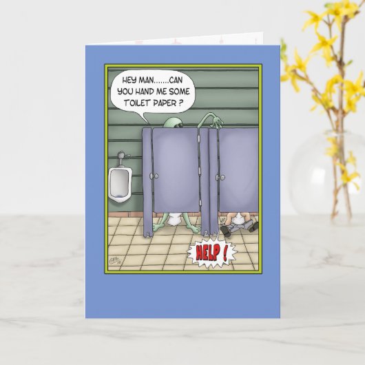 おもしろい誕生日カード:終了の検出 カード (黄色い花)