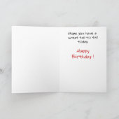 おもしろい誕生日カード:誕生日テールの回収 カード (内部)