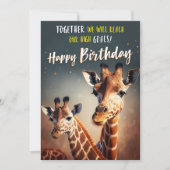 おもしろい誕生日カード(2枚のギラフェ付き) シーズンカード (正面)