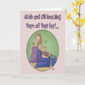 おもしろい誕生日カード: 40ishオフ足 カード (黄色い花)