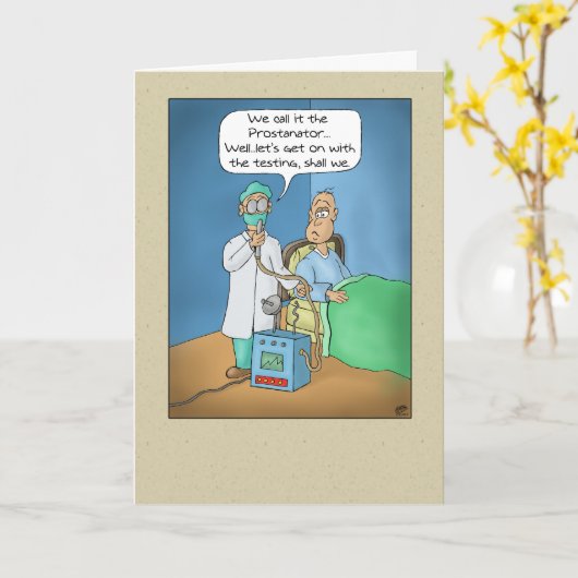おもしろい誕生日カード: Prostanator カード (黄色い花)