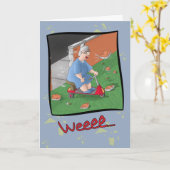 おもしろい誕生日カード: Scooterおもしろい カード (黄色い花)