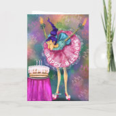 おもしろい誕生日カー吹ド女の子のアウトキャンドル カード (裏面)