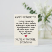 おもしろい誕生日カー男性へド夫ボーイフレンド ポストカード (スタンド正面)